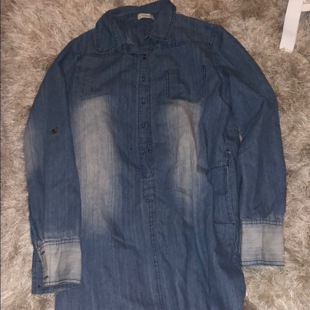 Denim long sleeve dress